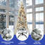 Arbre de Noël 7,5 pi mince floqué / givré, arbre de Noël artificiel, arbre des Fêtes, arbre saisonnier d'intérieur avec lumières DEL blanc chaud pré-enfilées et multicolores