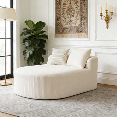 67.5''Chaise Lounge Chair 46'' Wide Seat Indoor Corduroy Oversized Sleeper Sofa
