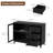 47.2"W 3-drawers Sideboard With Glass Door & 3-color LED Light-1663611318