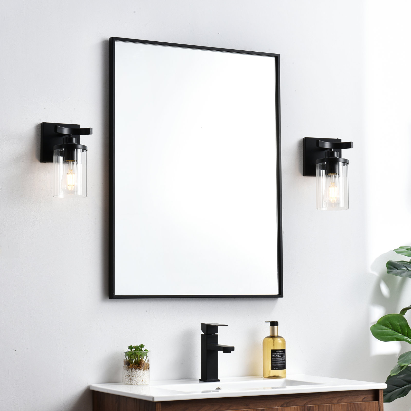 Dariela Dimmable Vanity Light, Black, 1 Light, 10" H x 5" W x 5" D