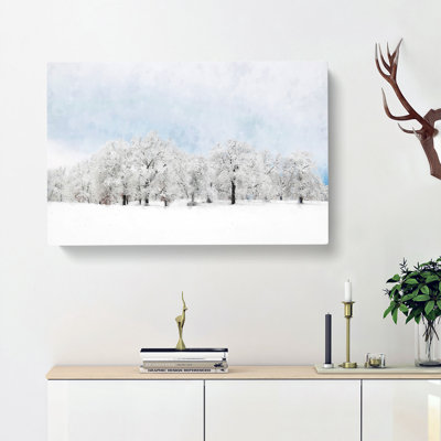 Snow Covered Trees Painting - Wrapped Canvas