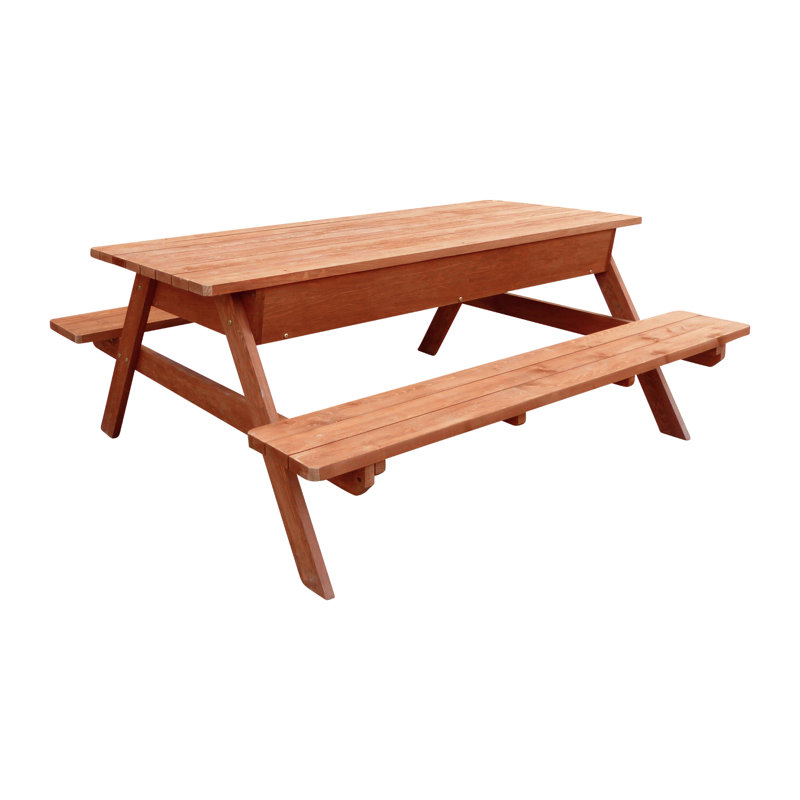 Table de pique-nique en cèdre avec grand compartiment de rangement