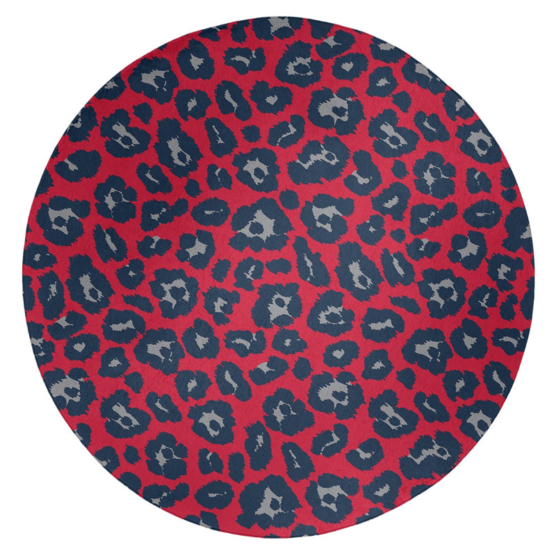 Animal Print Indoor Rug, Round 5'