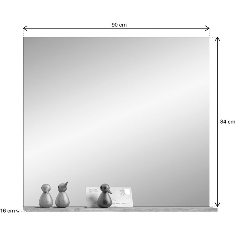 Bathroom Mirror Haidynn, 84cm H x 90cm W
