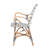 Botir Rattan Arm Chair in Blue/White/Brown