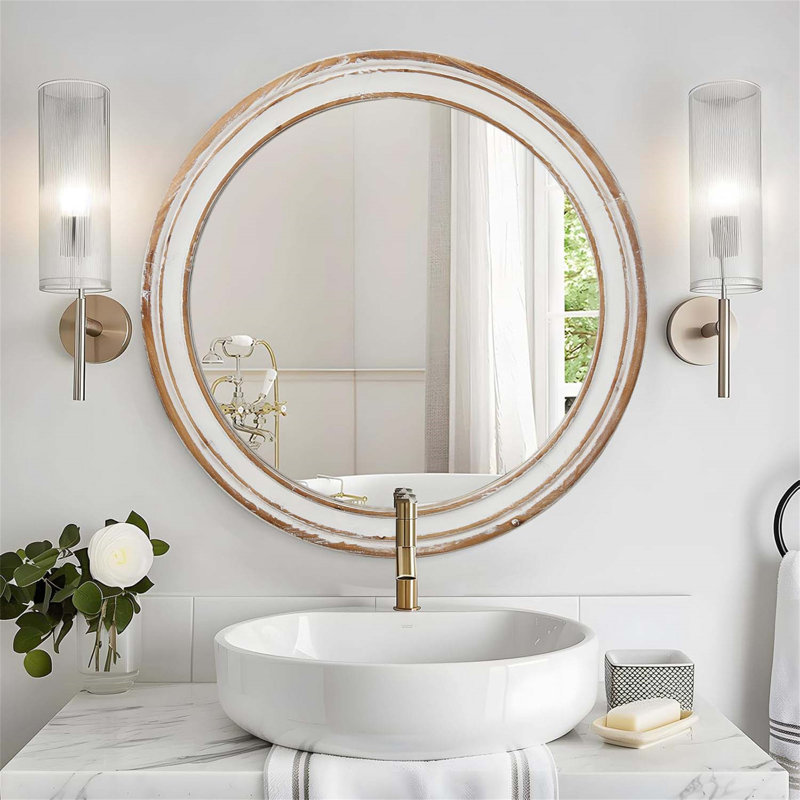 Miroir mural rond 27,5 po pour meuble-lavabo, 27,56 po x 27,56 po