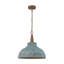 Farmhouse Vintage Distressed Metal Blue Dome Pendant Light