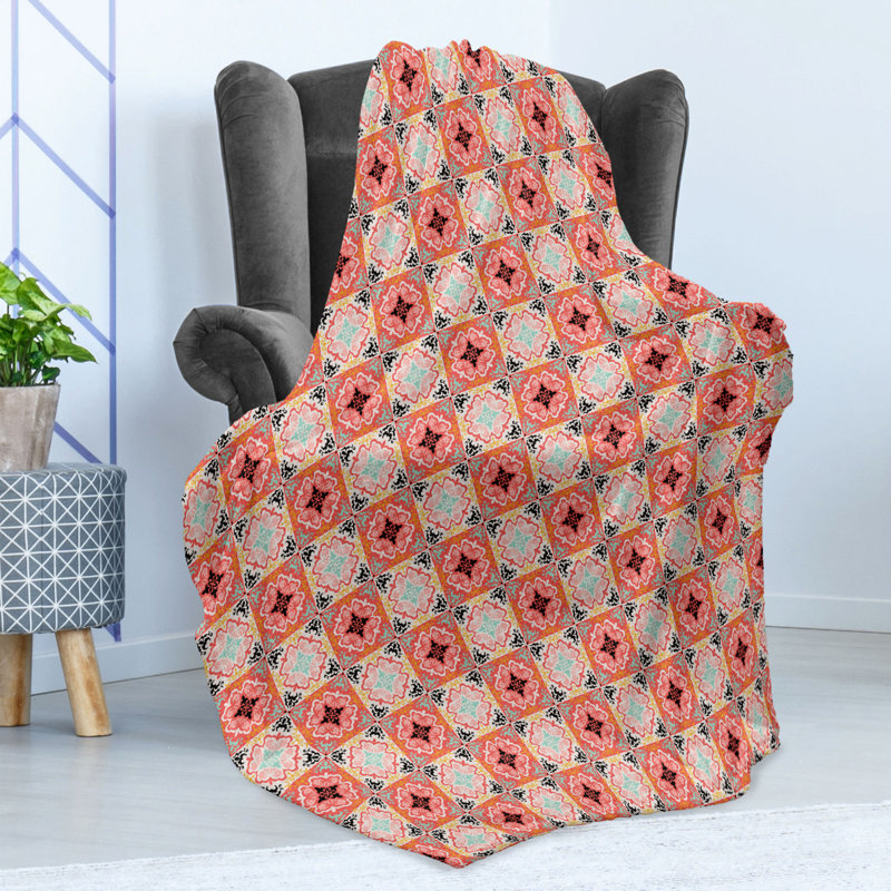 Hand Woven Throw Blanket, 50" W x 70" L