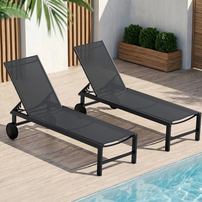 Chaise longue d'extérieur en métal Arlenne