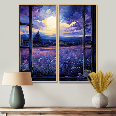 Lavande Horizon Country Side Windows II - Farm Farm Windows Wall Decor 2-pièces