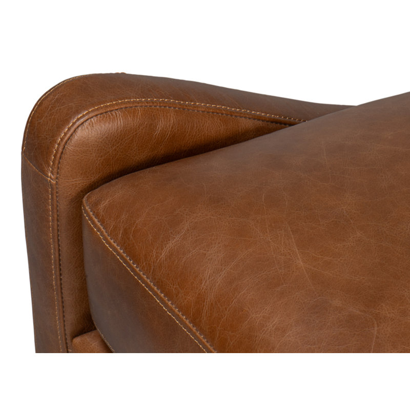 Brandy Armchair, Dark Brown Genuine Leather