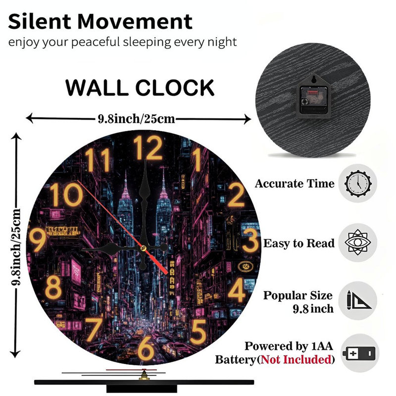 Horloge sur Cyberpunk City