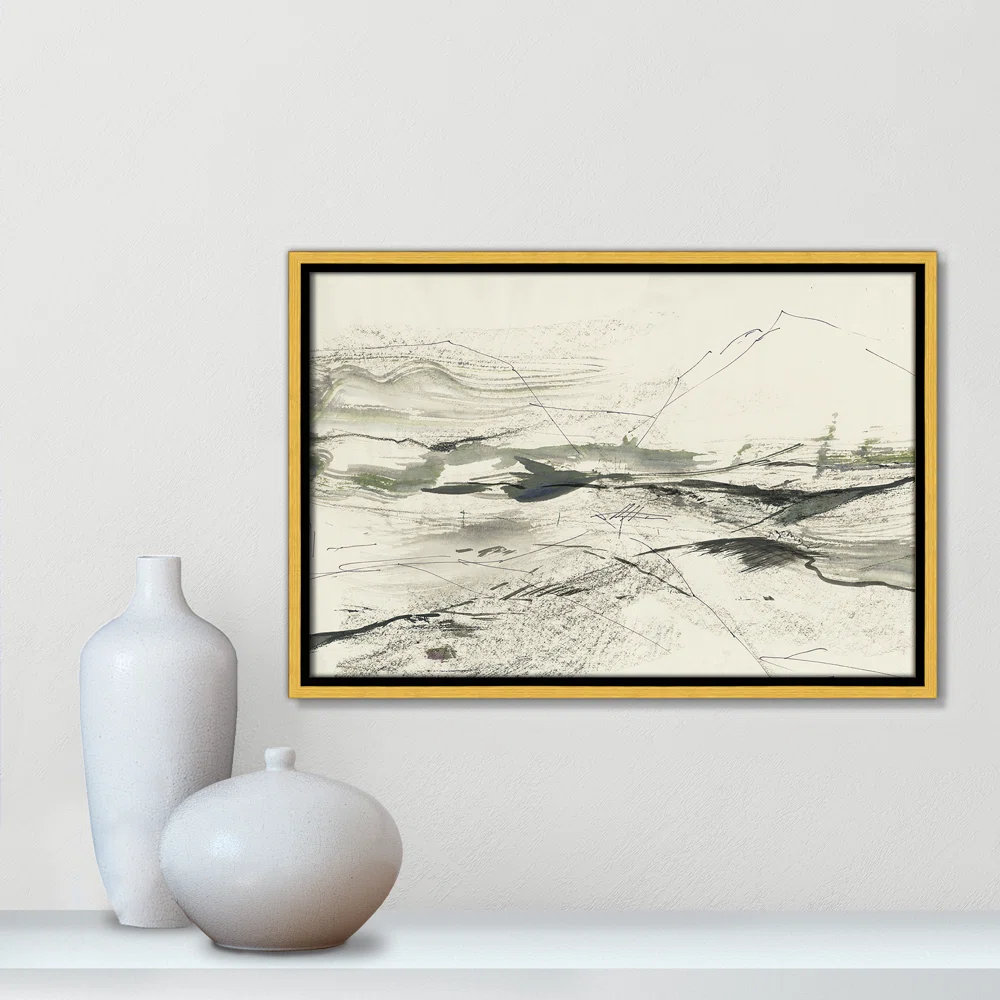 Green Sketches Print by PI Studio, 13.5" H x 19.5" W x 2" D, Gold Floater Framed, No Mat