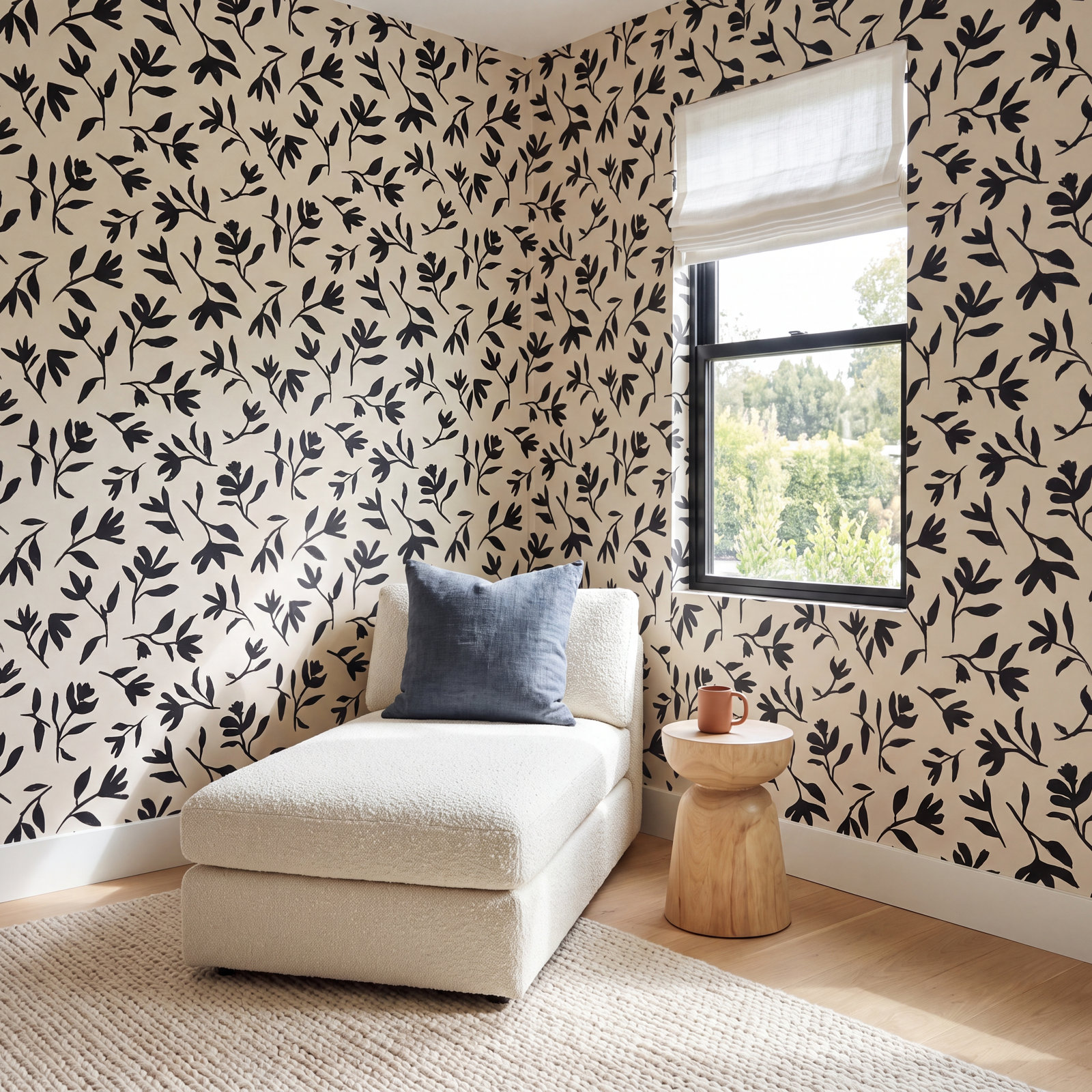 Laurel Wallpaper Roll, Black