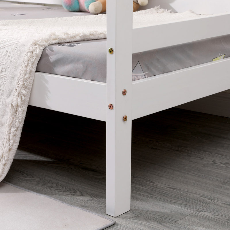 Laurentius Single (3') House Beds, With 1 x Mattress, White, Without Trundle