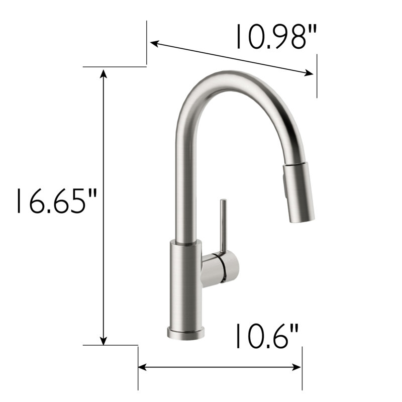 Eastport II Pull Down Single Handle Kitchen Faucet, Satin Nickel