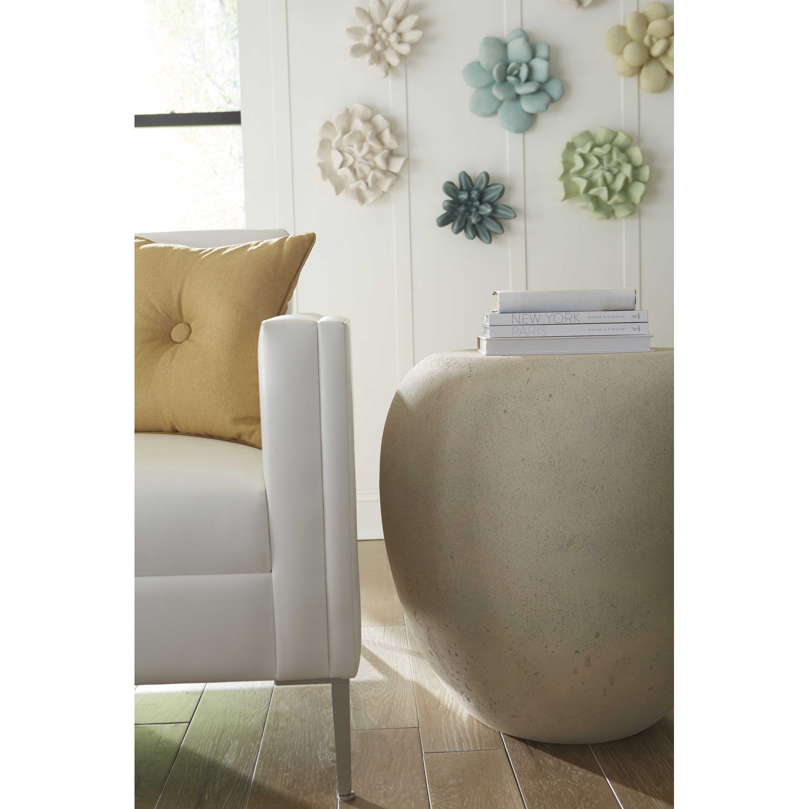 River Stone Side Table, Ivory