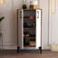 Modern Shoe Cabinet with Metal Legs, Walnut & White Finish, 23.6 x 43.7 x 13.8 inches | 100% Melamine Coated Particle Board, 0.7 inches Thick | Numerous Shelves, Wall-Mountable, Scandinavian Design, Functional Storage Solutions-224505049