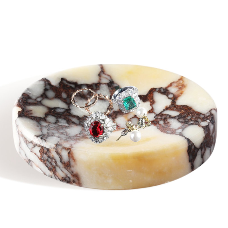 Guein 4in Natural Marble Tray,Calacatta Viola, Calacatta Viola