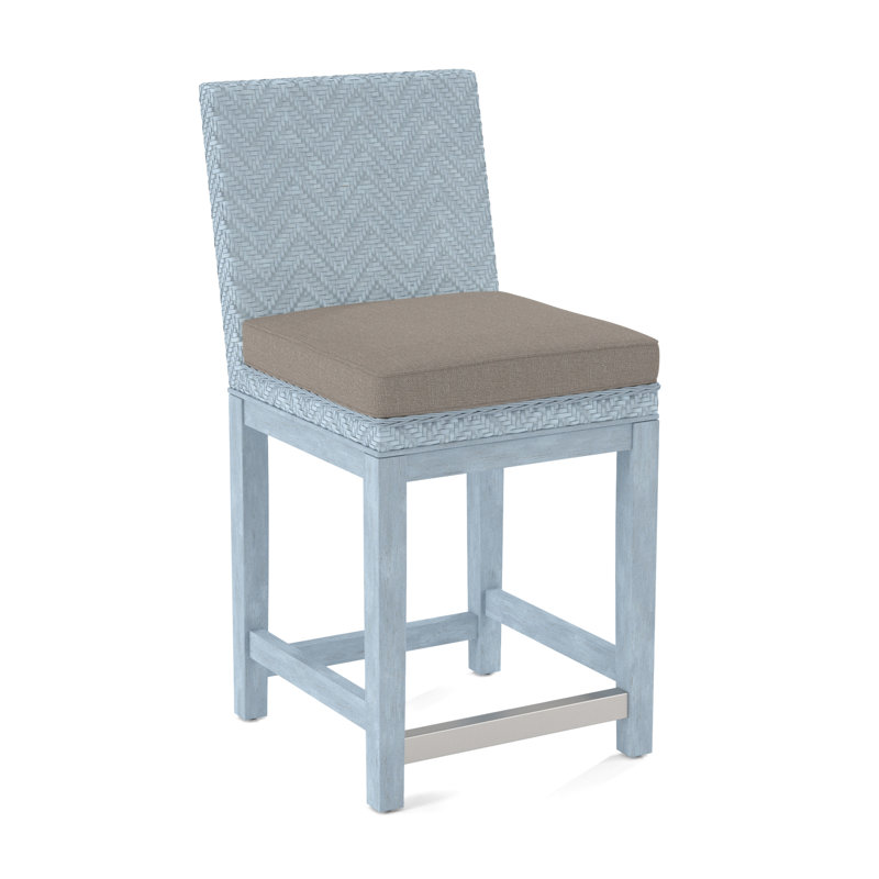 Upholstered Stool, Stone Crypton Performance; 0884-83, Sea Glass Finish