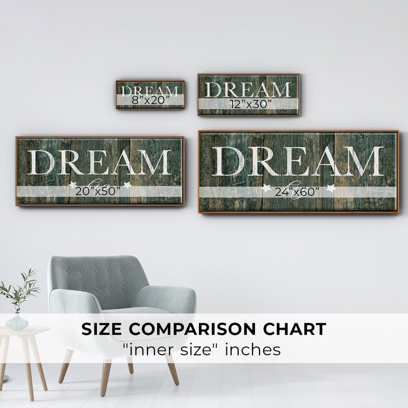 Dream Big- Framed Canvas, 24" H x 60" W