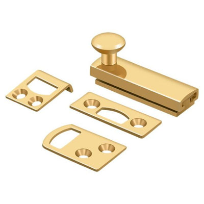 Deltana 2SBCS003 2" Surface Bolt, Concealed Screw, HD in PVD Polished Brass
