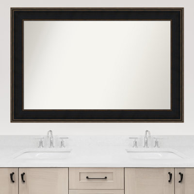 Mezzanine Espresso Non-Beveled Bathroom Wall Mirror