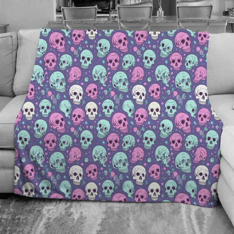 Decorative Skull Throw Blanket, Twin