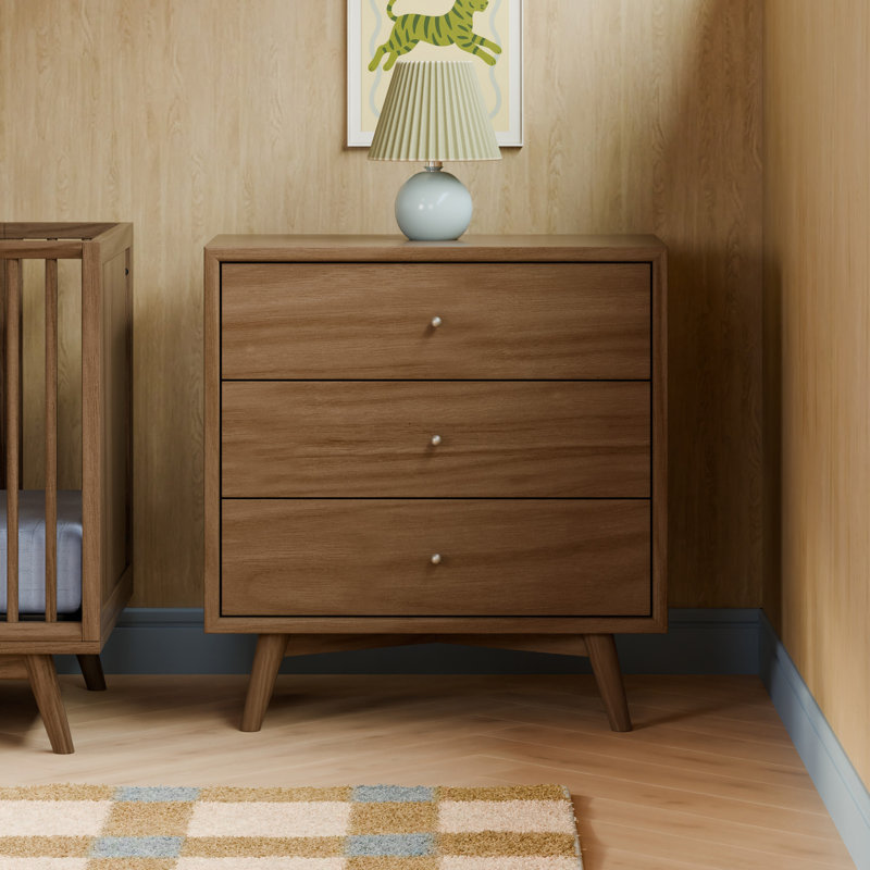 Commode 3 tiroirs assemblée Palma, Noyer naturel