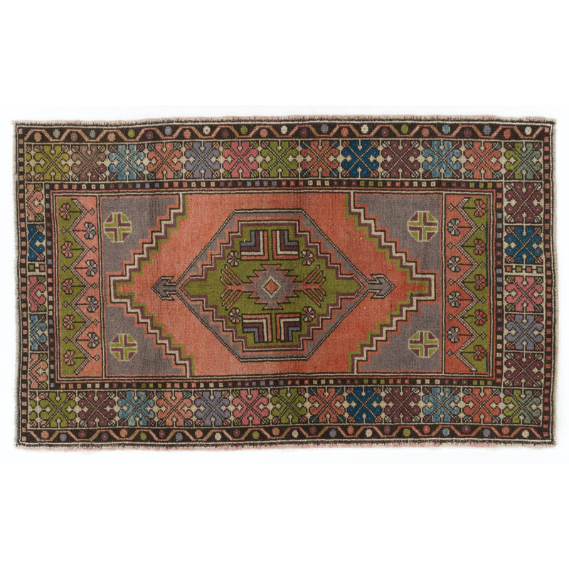 Tapis rétro Vintage Anatolian Village, tapis oriental traditionnel, velours en laine douce