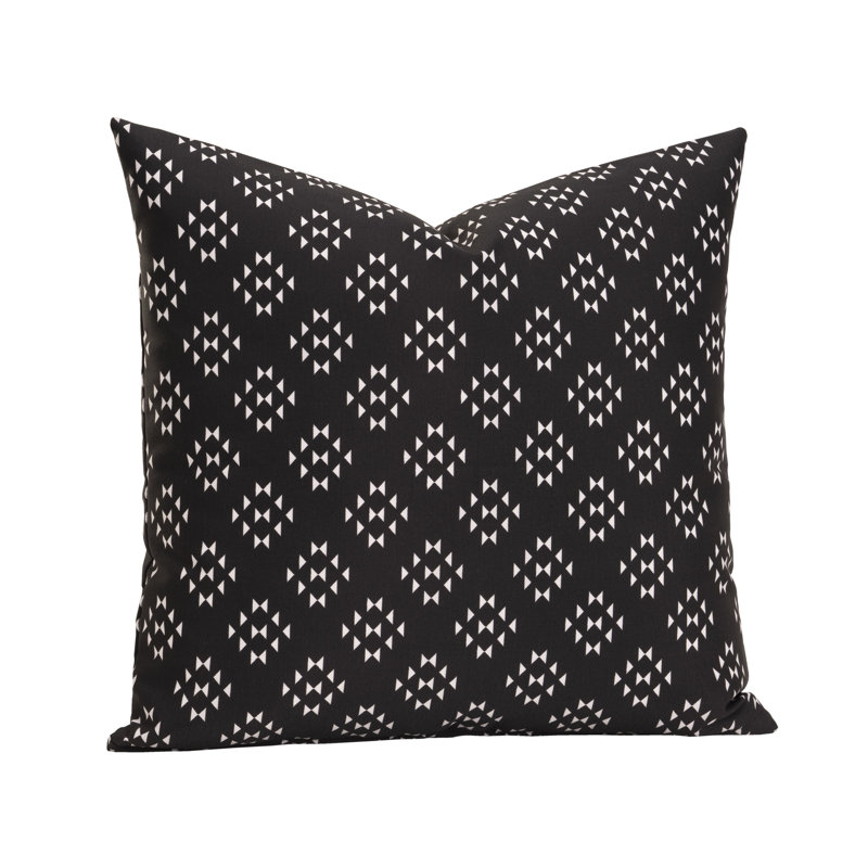 Black and White Geometric Indoor/Outdoor Square Pillow