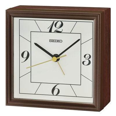 QXE064BLH Desk & Table Clock, Brown