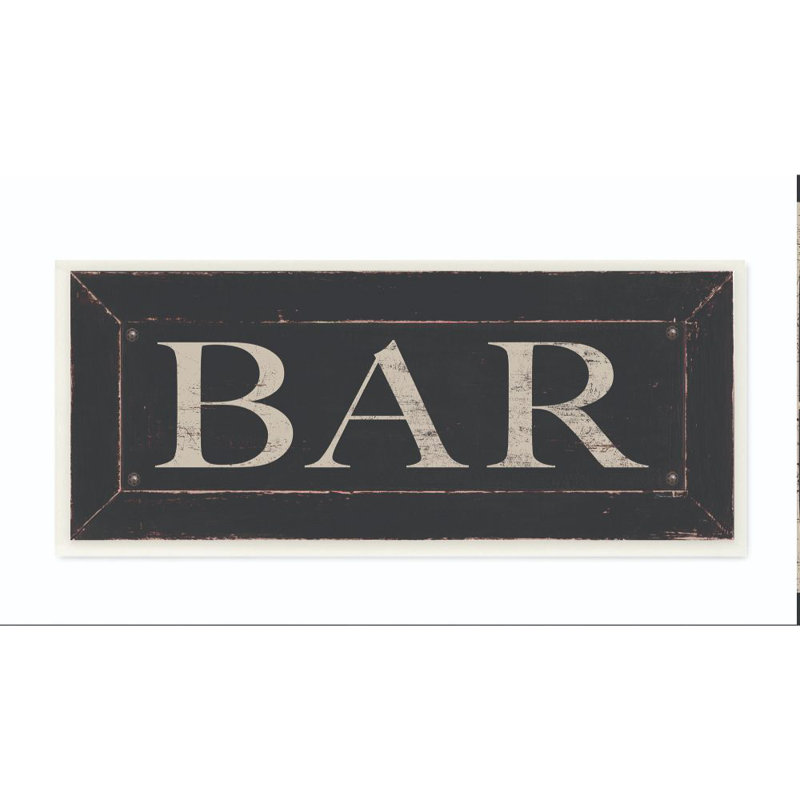 « bar cuisine sign word design », impression sur toile, Plaque murale, H 7 po x l 17 po x P 0,5 po