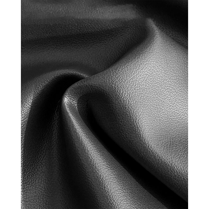 Méridienne simple en cuir massif noir moderne pour chambre à coucher et salon, Face à la gauche