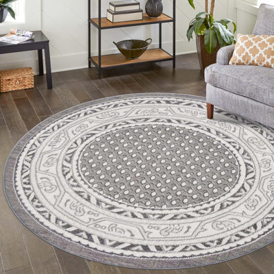 Tapis gris à motif géométrique Swinson