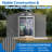 10x8 Ft Outdoor Shed With Metal Construction, Lockable, Grey Foundation Shed, For Lawn Care-118124253-118124254