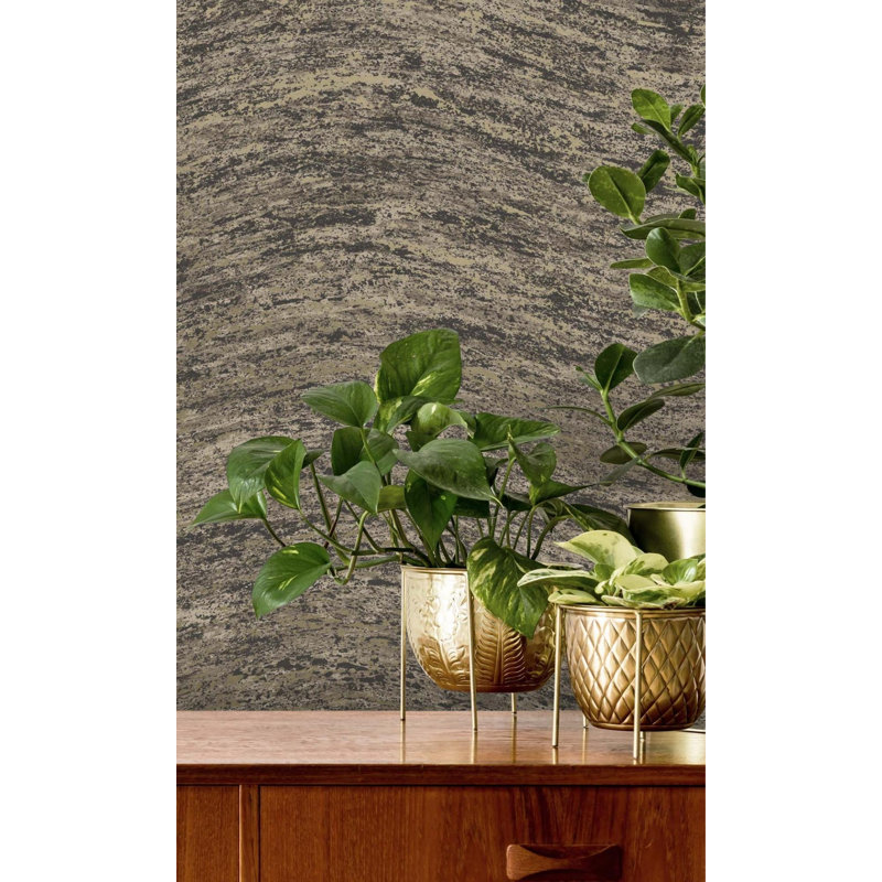 Rouleau de papier peint texturé L 33 pi x l 21 po patiné, Gris anthracite