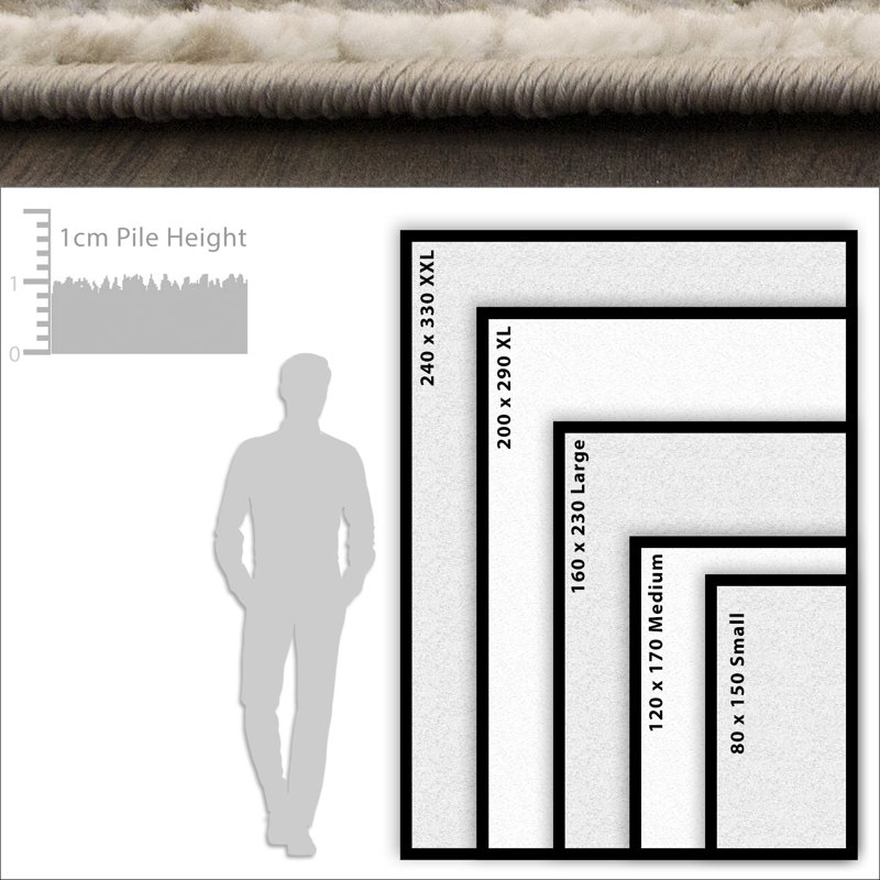 Ladner Geometric Area Rug, Rectangle 80 x 150cm