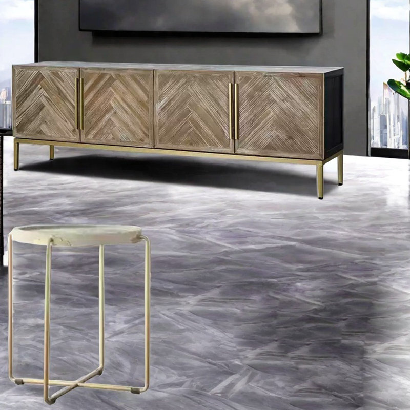 Ensemble meuble télé et table basse Rustic-Industrial