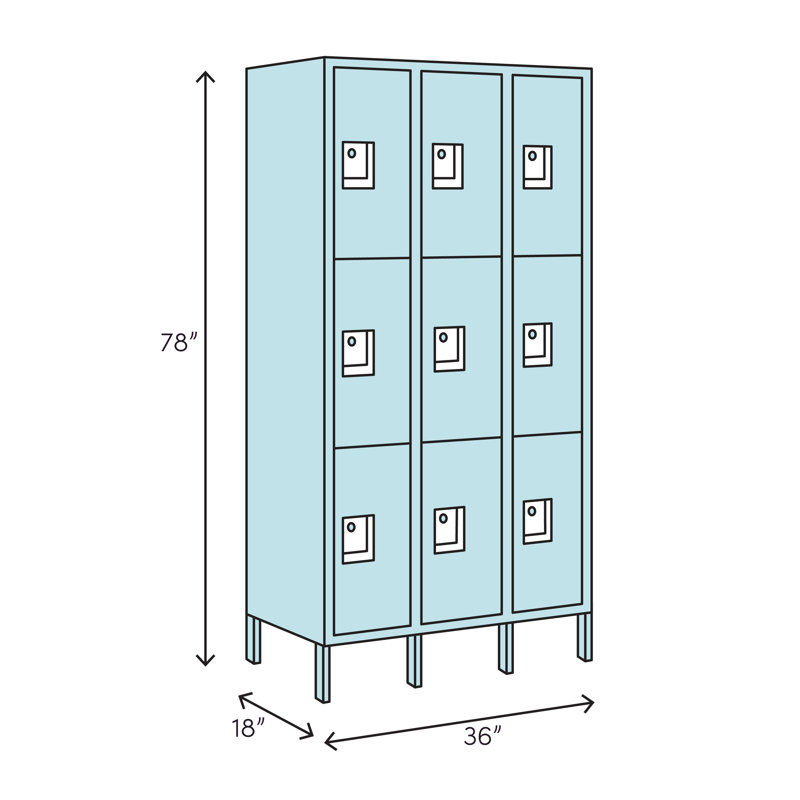 Maintenance-Free Metal 3 - Tier 36'', Tan, 36"W x 18"D x 78"H