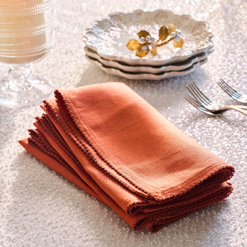 Berry Scallop Napkin, Pumpkin