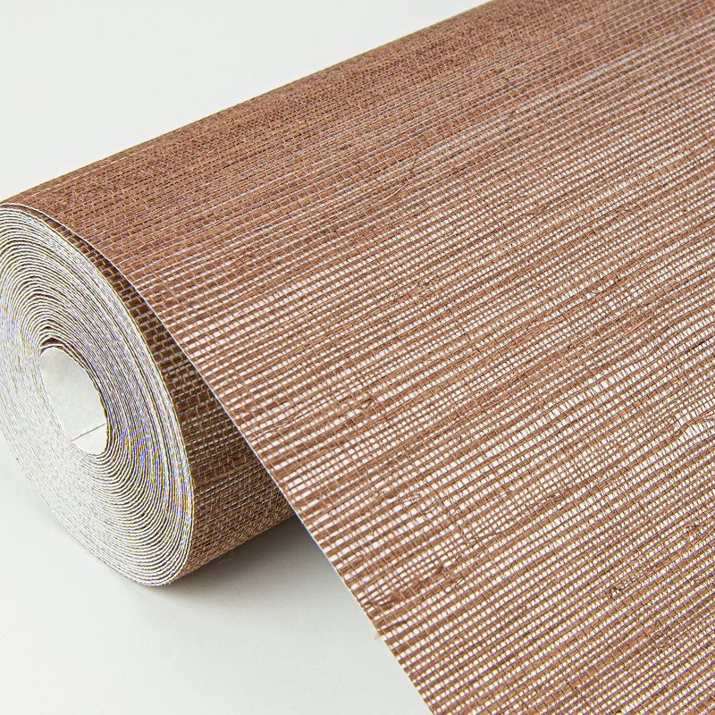Loom Abstract Grass Cloth Wallpaper Roll, Rust, 36" W x 24' L