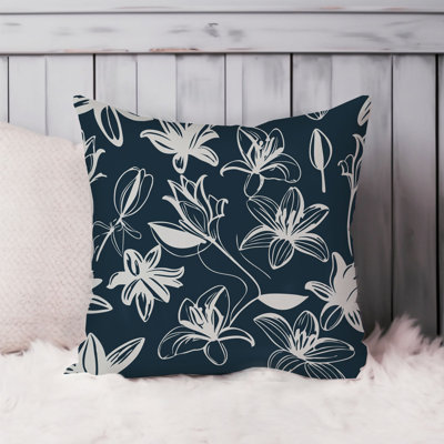 Floral Navy Blue Flowers Pattern I