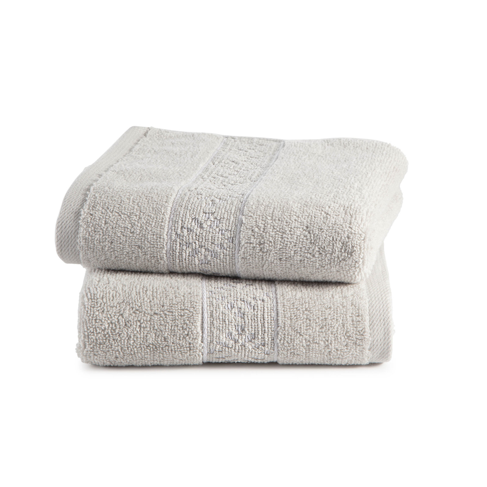 Clean Design Home Savoy Cotton Hand Towels, Gray