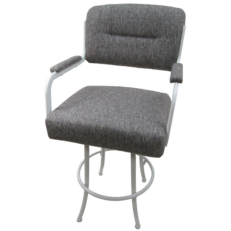 Melvin Swivel Counter Stool, Mojave Grey, White, Counter Stool (26” Seat Height)