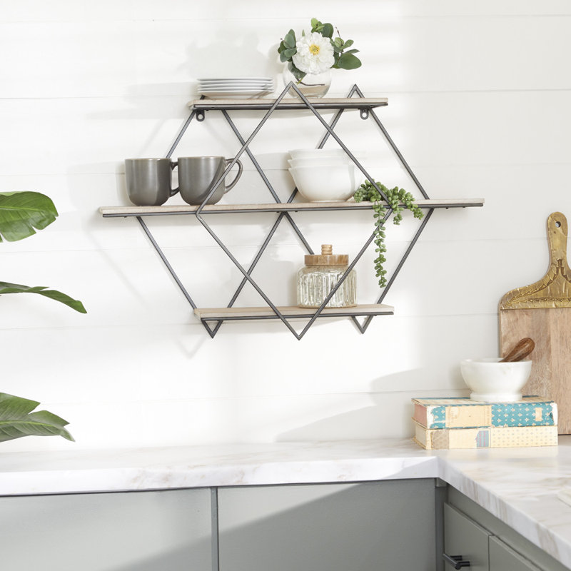 Alveston 3 Piece Tiered Shelf with Hooks