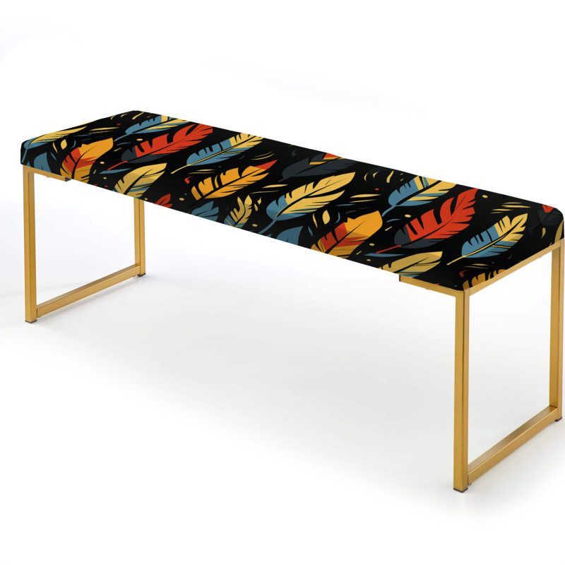 Feather Tribal Fusion - Banc rembourré abstrait en or