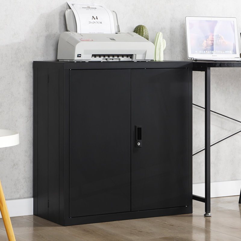 Casier de rangement, classeur, armoire de rangement avec serrures de porte et deux tablettes réglables