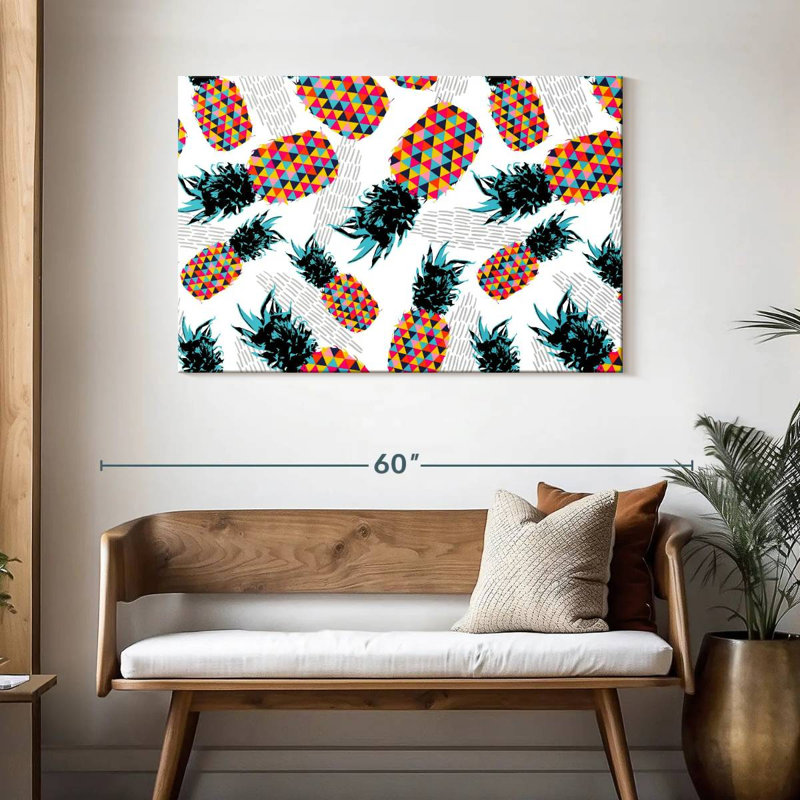Yarlin Vibrant Pineapple Pattern, 30" H x 45" W
