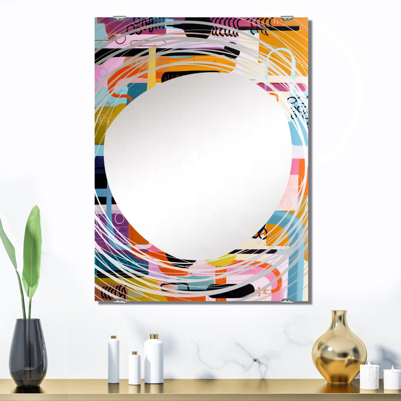 Riviere - Miroir mural géométrique abstrait MIR137561, 32 po x 24 po